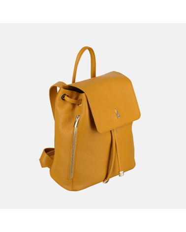 ESTER - Żółty plecak ze skóry naturalnej