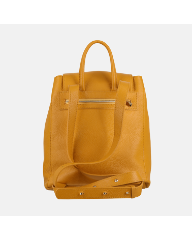 ESTER - Żółty plecak ze skóry naturalnej