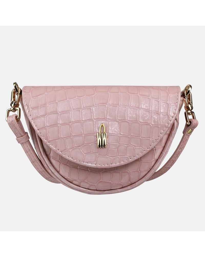 Różowa mała torebka crossbody Merida ze skóry naturalnej dla dziecka