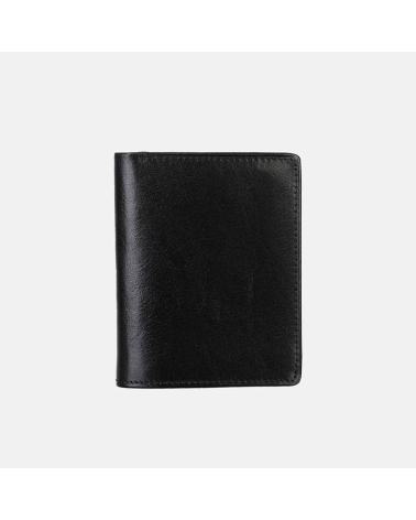 Klasyczny męski portfel skórzany w czarnym kolorze - duża ilość kieszonek