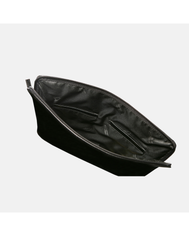 Czarna elegancka aktówka a4 ze skóry naturalnej