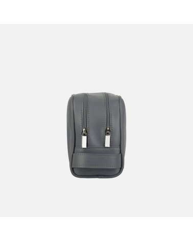 Popielata kosmetyczka skórzana