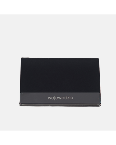 Eleganckie skórzane etui na wizytówki - czarny wizytownik