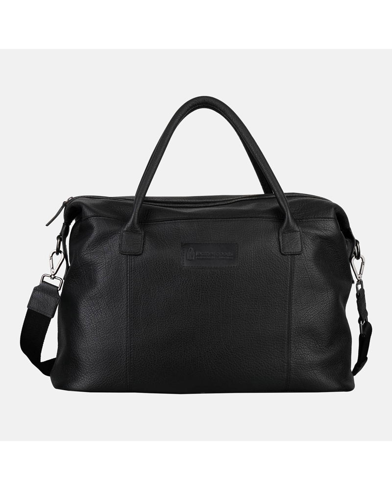 Czarna duża torba skórzana podróżna