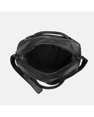 Czarna duża torba skórzana podróżna