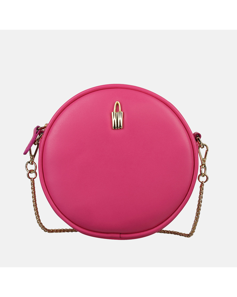 Mała różowa torebka Bella ze skóry naturalnej o uroczym kształcie