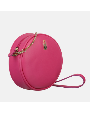 Mała różowa torebka Bella ze skóry naturalnej o uroczym kształcie