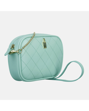 Mała torebka Nel ze skóry naturalnej w kolorze miętowym