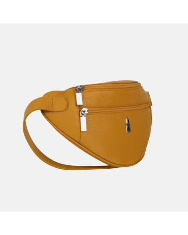 LAYLA - Żółta nerka skórzana