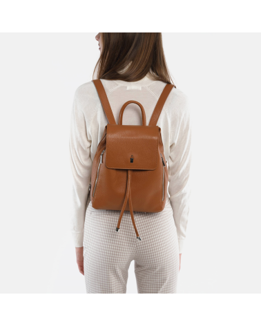 ESTER - Jasnobrązowy plecak skórzany