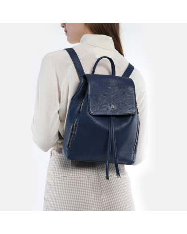 ESTER - Granatowy plecak ze skóry naturalnej