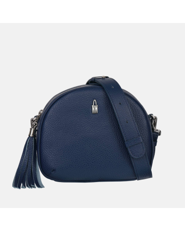 Mała granatowa torebka skórzana listonoszka