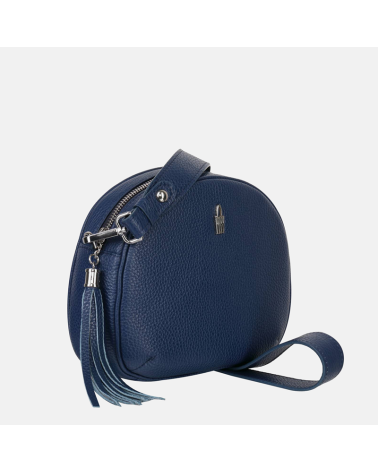 Mała granatowa torebka skórzana listonoszka