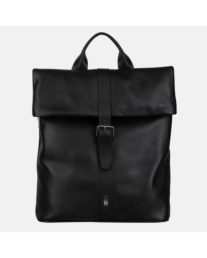 Duży czarny plecak ze skóry naturalnej