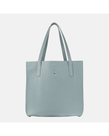 Niebieska torebka skórzana shopper