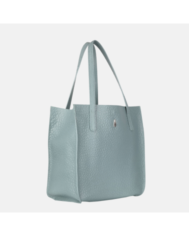 Niebieska torebka skórzana shopper