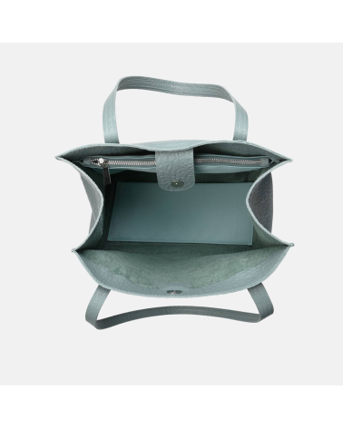 Niebieska torebka skórzana shopper