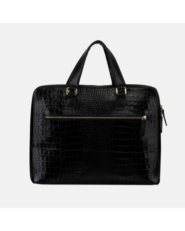 PAULA - Czarna teczka skórzana